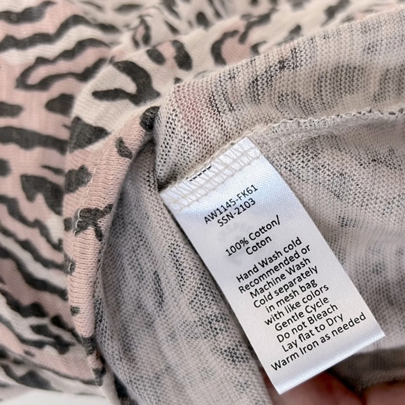 ATM Anthony Thomas Melillo Leopard Print Tee Shirt Short Sleeve Browns Cotton S - Picture 13 of 13